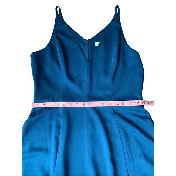 Dress The Population Iris Slit Crepe Gown In Peacock Blue/Teal size XL - Picture 13 of 13